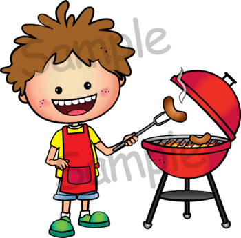picture BBQ plus guy cooking
