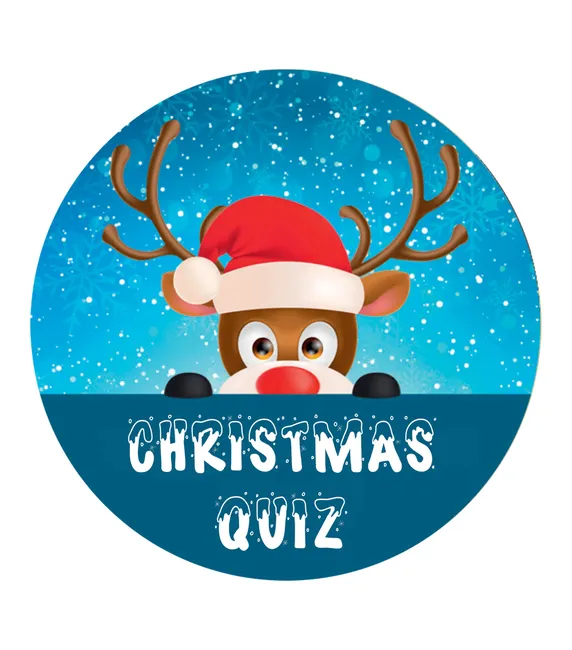 picture of rudolph and the words christmas quiz