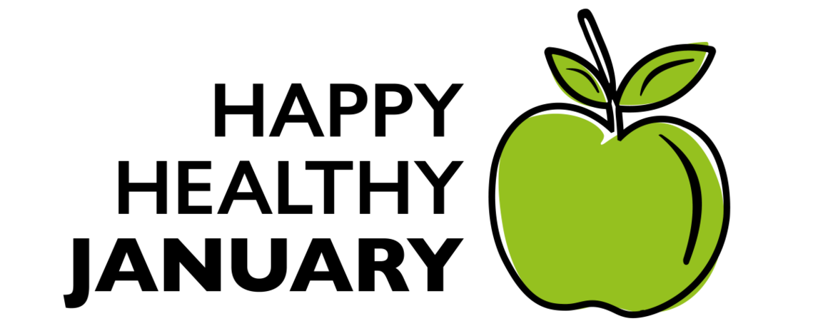 picture of apple with logo healthy happy January