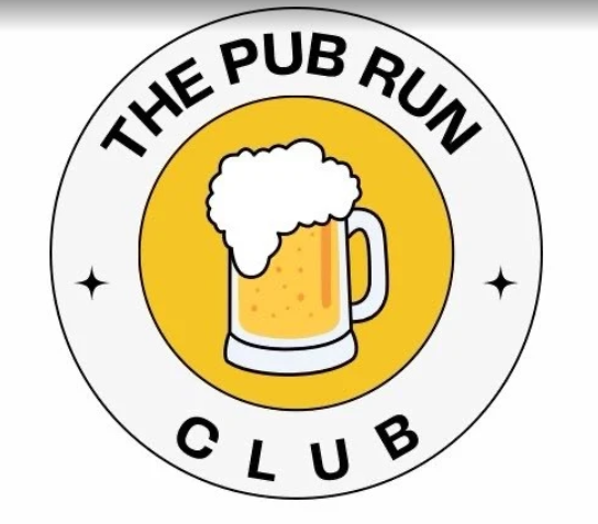 Picture of PUB run club logo a pint in a circle
