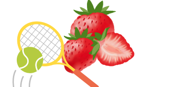 picture of strawberries and tennis raquet